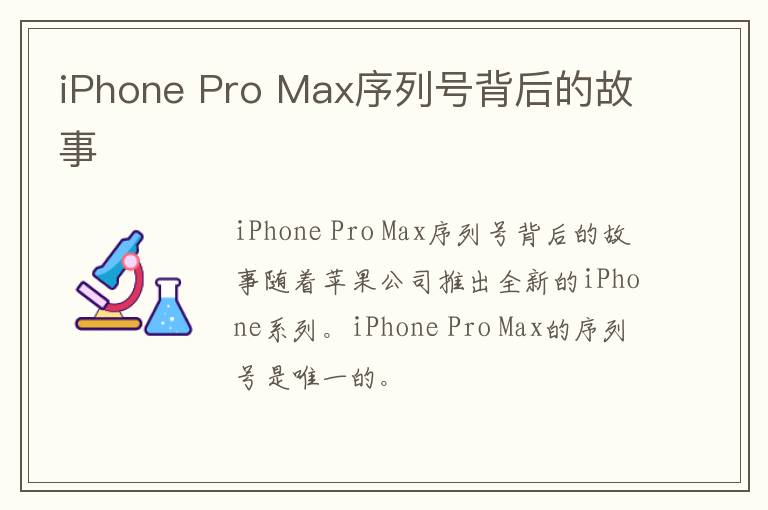 iPhone Pro Max序列号背后的故事